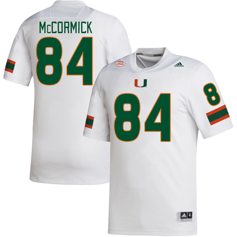 Men #84 Cam McCormick Miami Hurricanes College Football Jerseys Stitched Sale-White